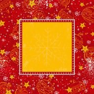 red background with christmas balls and stars