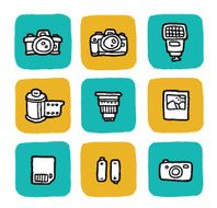 Doodle Icon Set - Cameras