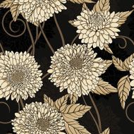 Hand drawn floral wallpaper with set of different flowers N19