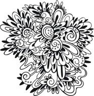 black and white pattern lace Doodles