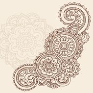 Paisley Henna Mehndi Swirl Doodles Vector N5