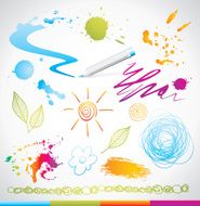 set of drawing design elements