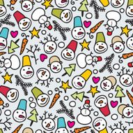 Seamless snowman pattern N2
