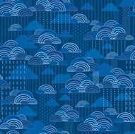 Rain Clouds Seamless Pattern Background
