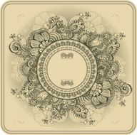 Vintage frame pattern and birds hand-drawing N2