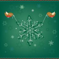 Greeting card with beautiful snowflake