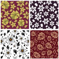 seamless floral backgrounds set N4