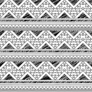 Seamless Doodle Tileable Vector Background in Tribal Style N3