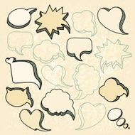 Set different speech bubble collection on grunge background