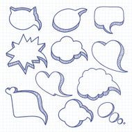 Set of hand drawn speech bubble