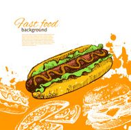 Vintage fast food background N8