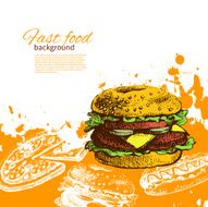 Vintage fast food background N9