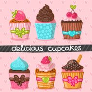 Muffin set Cupcake illustration N2