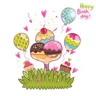 Happy Birthday card background ice cream
