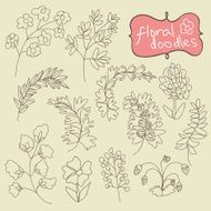 Flowers and plants Doodle Child&#039;s hand drawing