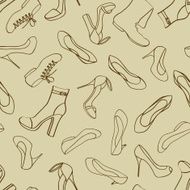 Seamless pattern of women footwear