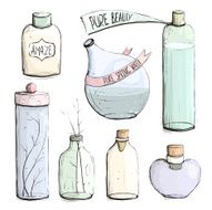 Perfume Bottles and Flask Collection Drawing