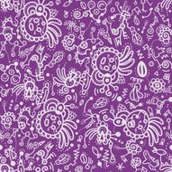 Funny doodle seamless pattern
