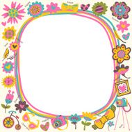 Flower Love cute frame with fashionable things Light background