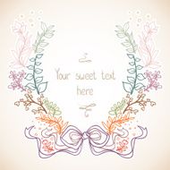 Floral frame with ribbon N4