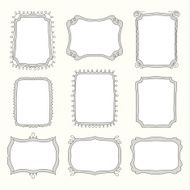 Set of doodle frames and different elements