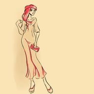 Elegant woman with clutch N2