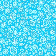 Blue and white Easter eggs seamless pattern N2