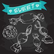 Vintage Candy Poster Chalkboard Vector