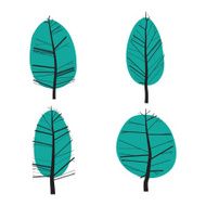 Set of abstract stylized illustration trees