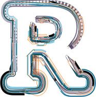 font Illustration Letter R N12