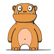 Funny cartoon bear monster Vector illustration