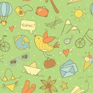 Love traveling vector seamless pattern