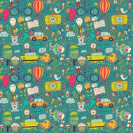 Vector seamless pattern childish doodles N3