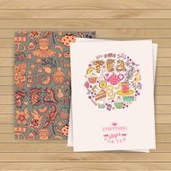 Greeting floral card Branding Design Coffee and Tea design