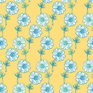 Seamless pattern with line drawing herbs N11