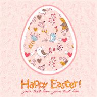 Easter egg cute floral card N3