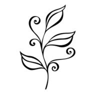 Original Decorative Leaf with Ornament (Vector) N24