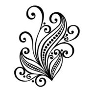 Original Decorative Leaf with Ornament (Vector) N27