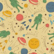 Seamless pattern space vector illustration N3