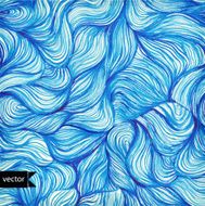 Vector watercolor seamless wave hand-drawn pattern background (