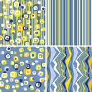 Set of stylish seamless ornaments
