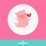 Vector vintage love card with cute animal N18