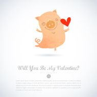 Vector vintage love card with cute animal N19