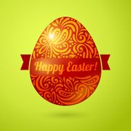 Vector egg made of pattern with shadow and glitter N2