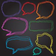 Set of 8 vector doodle style speech bubbles