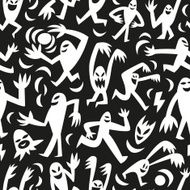 funny monsters - seamless pattern