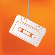 Compact Cassette icon flat design hipster style N7