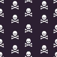 vector seamless pattern with pixel skulls and bones N4