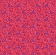 Valentine&#039;s day seamless background with hand drawn hearts