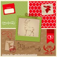 Scrapbook Design Element - Christmas Reindeer Set